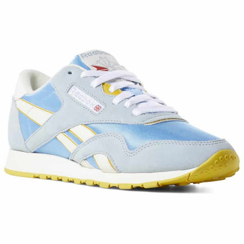 Tenisi Reebok Classic Nylon Dama Gri/Albastri/Galbeni/Albi Romania ZW5254PK